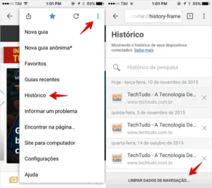 Limpar cache no Chrome